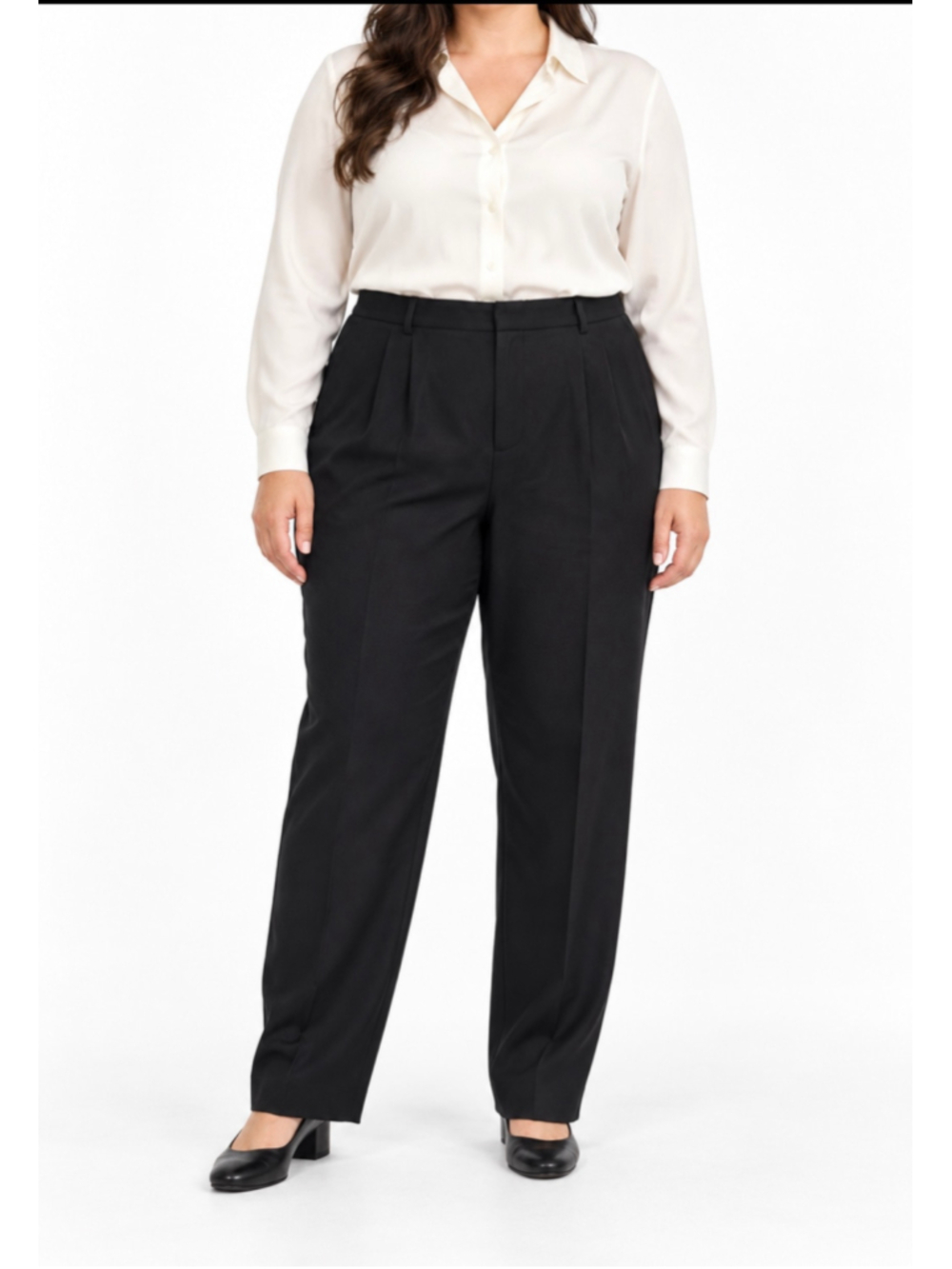 Anne Klein 2 Black Pleated Straight Leg Dress Pants Women's Size 14 NWT